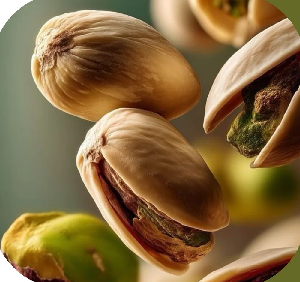 Close-up of in-shell pistachios