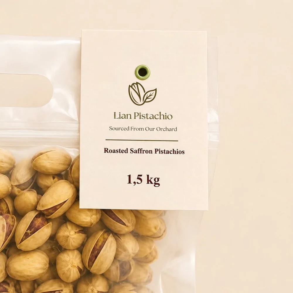Roasted saffron pistachios, 1.5 kg tag