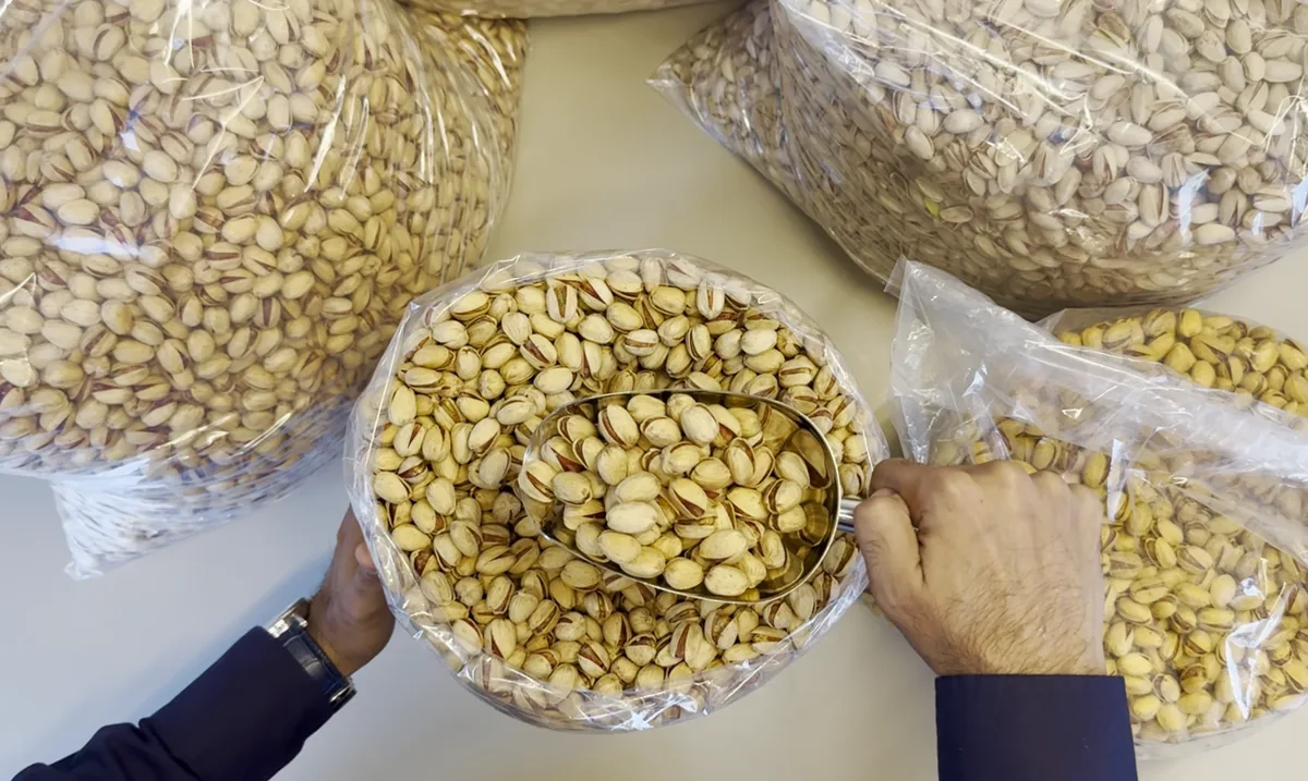 Roasted Lian pistachios ready to pack
